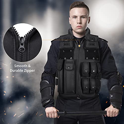 HUNTVP Chaleco Táctico Chaleco Airsoft Chaleco de Paintball Impermeable Ajustable para Juegos CS Fans Militares Senderismo Al Aire Libre Trekking, Tipo 3- Negro