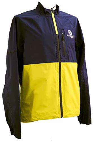 Husqvarna Chaqueta impermeable amarilla azul talla S