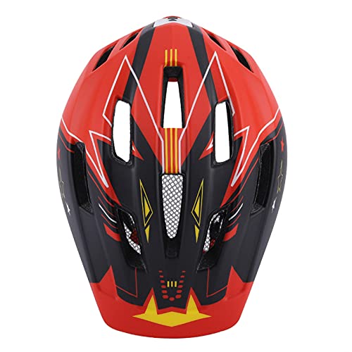 HVW Casco De Bicicleta para Niños, Casco Integral De Bicicleta con Luces Traseras Guante De Mentonera Desmontable Casco De Bicicleta De Ciclismo Edades 5-14 Casco De Scooter para Niñas Y Niños,A