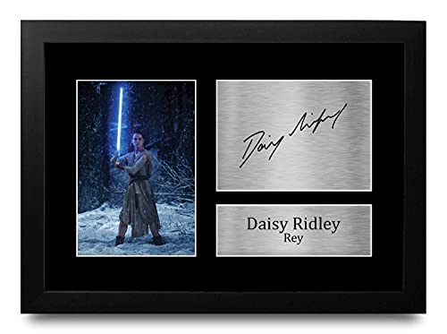 HWC Trading Daisy Ridley A4 Enmarcado Regalo De Visualización De Fotos De Impresión De Imagen Impresa Autógrafo Firmado por Star Wars Rey Los Aficionados Al Cine