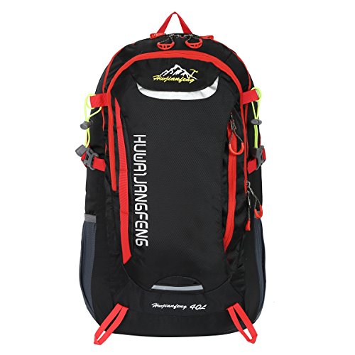 HWJIANFENG 30L Mochilas de Senderismo para Montaña de Acampadas de Ordenador al Aire Libre de Nylon de Diaria Mochilas de Excursion para Viajes Unisex de Ciclismo color Negro