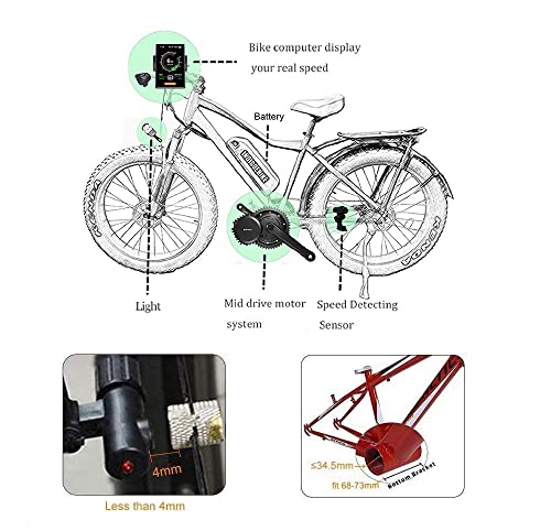 HYCy BBS01B 36V 250W Motor de Bicicleta eléctrica de tracción Media Kit de conversión de Bicicleta eléctrica Motor Medio para Bicicleta de Carretera de montaña (Rueda de Cadena de Panta