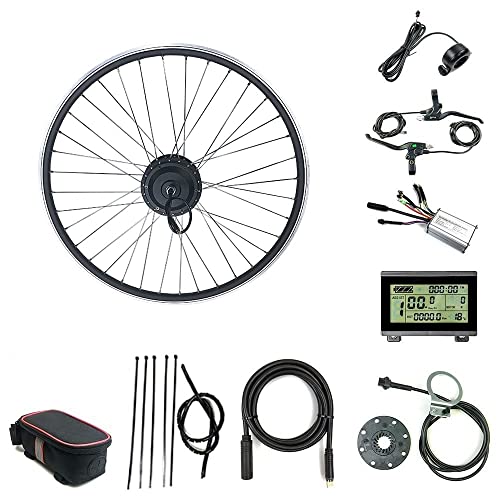 HYCy Kit de Bicicleta eléctrica 36V / 48V 250W Rueda de radios Delanteros Motor de Cubo de Engranaje sin escobillas 16"20" 24"26" 27,5"28" 700C con Pantalla KT-LCD3 Kit de conversión