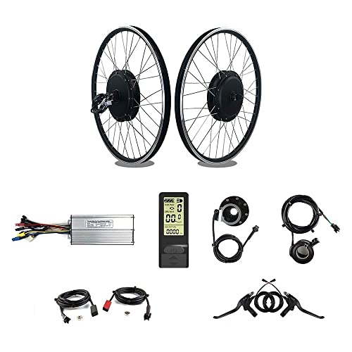 HYCy Kit de Bicicleta eléctrica 48V 1000W Rueda de radios Delanteros Sin escobillas Motor de Cubo sin Engranajes 20"24" 26"27,5" 28"29" 700C con Pantalla KT-LCD4 Kit de conversión de