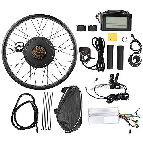 HYCy Kit de Motor de Bicicleta eléctrica, 48V 1000W Rueda Delantera/Rueda Trasera/Volante de tracción Trasera Motor de Bicicleta eléctrica Kit de Cubo de conversión de Motor de Bici