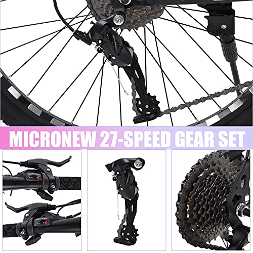 Hyhome Doblar bicicletas de montaña para adultos,26 pulgadas 3 radios ruedas 27 velocidad doble freno de disco bicicleta