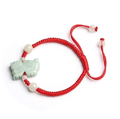 HYYK Bracciale Feng Shui Drago di BUON auspicio FEI Cui Giada Stile Antico Drago Antico Braccialetto Ricco di Cristallo portafortuna Chakra Guarigione Pietra preziosa per la prosperità Successo F