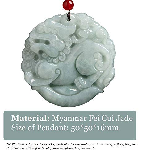 HYYK Feng Shui Double Side Pixiu Piyao Collana Pendente Solo 7A FEI Cui Giada Cristallo Antico Artigianato Gioielli FAI da te Accessori con cavo Regalo Uomo Donna Attrarre denaro Fortuna