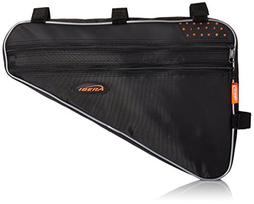 Ibera Ib-fb1 Bolsa para Marco de Bicicleta, Unisex Adulto, Negro y Naranja, L