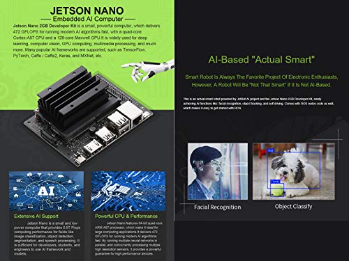 IBest JetBot 2GB AI Kit Accessories AI Smart Robot Car for NVIDIA Jetson Nano 2GB Developer Kit (Doesn'T Include 2GB Nano)