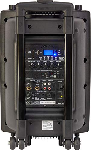 Ibiza Sound PORT10VHF-BT Sistema de sonido portátil y autónomo de 10"/25 cm, 500 W, color negro
