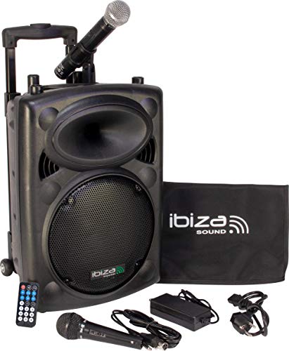 Ibiza Sound PORT10VHF-BT Sistema de sonido portátil y autónomo de 10"/25 cm, 500 W, color negro