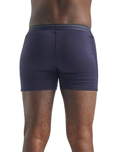Icebreaker - Boxeadores anatómica de Lana Merino para Hombre, 150, Tela Ultraligera, Azul Marino, Talla L