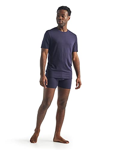 Icebreaker - Boxeadores anatómica de Lana Merino para Hombre, 150, Tela Ultraligera, Azul Marino, Talla L
