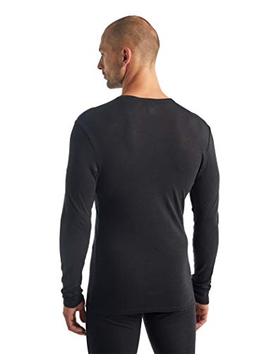 Icebreaker Mens 175 Everyday LS Crewe Camiseta Térmica para Hombre, Hombre, Black, L