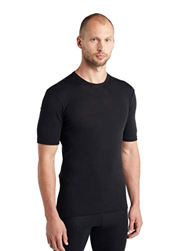 Icebreaker Mens 175 Everyday SS Crewe Camiseta Térmica para Hombre, Hombre, Black, M
