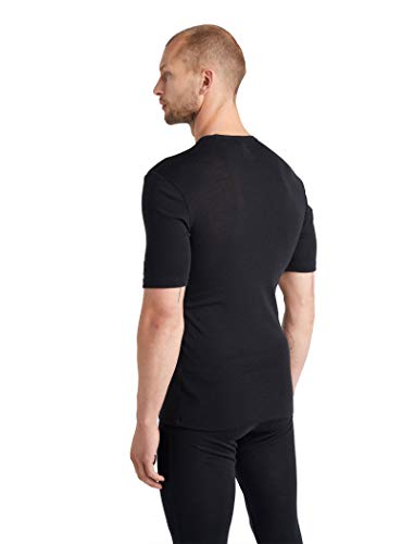 Icebreaker Mens 175 Everyday SS Crewe Camiseta Térmica para Hombre, Hombre, Black, M