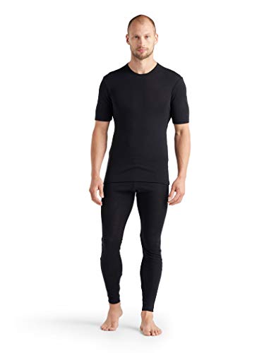 Icebreaker Mens 175 Everyday SS Crewe Camiseta Térmica para Hombre, Hombre, Black, M