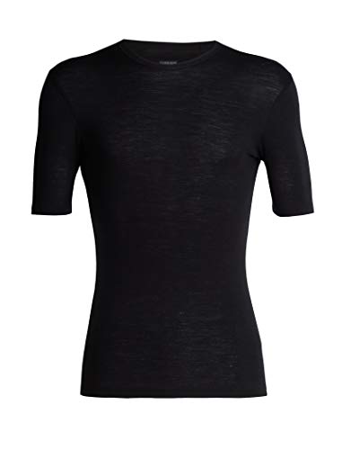 Icebreaker Mens 175 Everyday SS Crewe Camiseta Térmica para Hombre, Hombre, Black, M