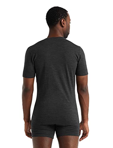 Icebreaker Mens Anatomica SS Crewe Camiseta, Hombre, Jet HTHR/Negro, S