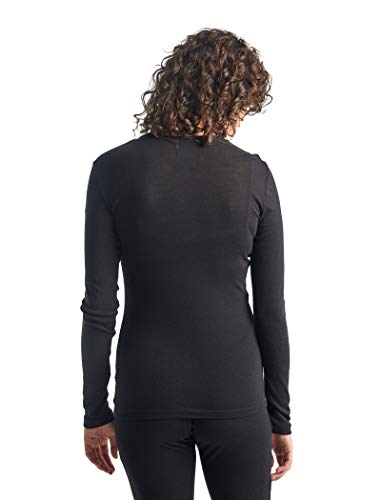 Icebreaker Wmns 175 Everyday LS Crewe Camiseta Térmica para Mujer, Black, XS