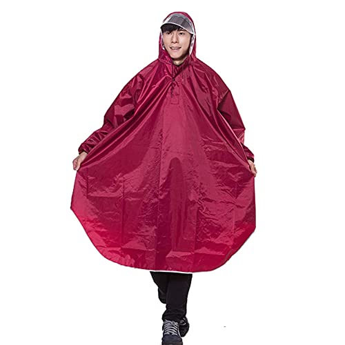 Icegrey Adultos Ligero Poncho Chubasquero para Bicicleta Ciclismo PVC Acampada y Marcha Chubasquero con Maniche Vino Tinto Talla única