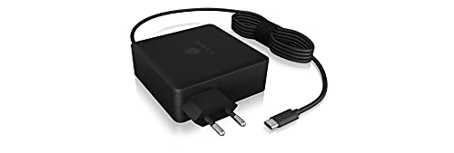 ICY BOX Fuente de alimentación USB-C de 90 W para portátiles, Tablets y Smartphones, función de protección, Power Delivery 3.0, Cable de 1,8 m, Color Negro