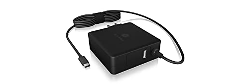 ICY BOX Fuente de alimentación USB-C de 90 W para portátiles, Tablets y Smartphones, función de protección, Power Delivery 3.0, Cable de 1,8 m, Color Negro