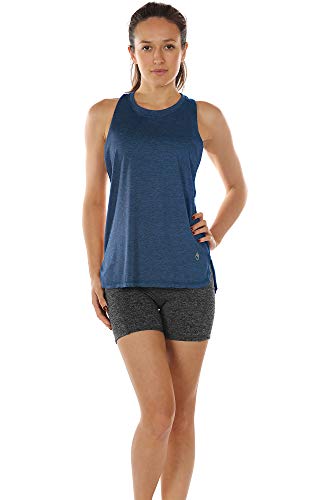 icyzone Sueltas y Ocio Camiseta de Fitness Deportiva de Tirantes para Mujer (S, Mezclilla)