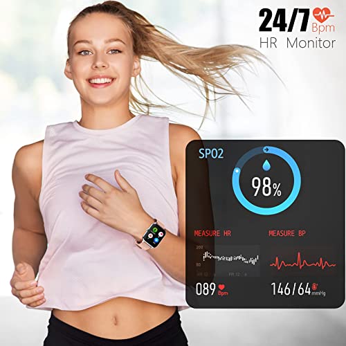 IDEALROYAL Smartwatch, Reloj Inteligente Mujer con Pulsómetro, Cronómetro, Calorías, Monitor de Sueño Podómetro Smart Watch IP67 Impermeable Reloj Deportivo para Android iOS