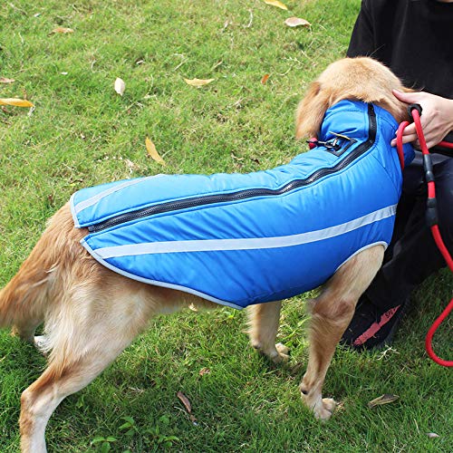 Idepet Abrigo Impermeable para Perros Chaqueta cálida de Invierno,Ropa para Mascotas a Prueba Viento Chaqueta para Perros Traje para Perros pequeños medianos Grandes con Orificio para el arnés XL-6XL