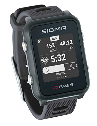 iD.FREE reloj multideportivo con GPS para el aire libre y navegación, notificaciones inteligentes, Geocaching, medición de pulso en la muñeca, a prueba de agua, incl. soporte para bicicleta, grey