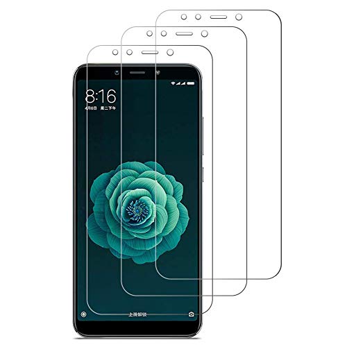 iDolix [3 Unidades] Protector de Pantalla para Xiaomi Mi A2,Cristal Templado para Xiaomi Mi A2 9H Dureza,Alta Definicion,Sin Burbujas - Transparente