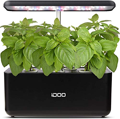 iDoo Sistema de Cultivo hidropónico, Jardinera de Interior de Hierbas con luz de Crecimiento LED, Smart Garden con 7 vainas, Altura Ajustable, Kits de Germinación Inteligente para Casera, ID-IG201