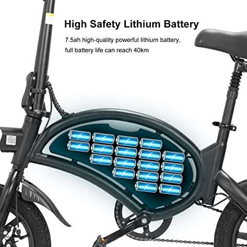 IENYRID Bicicleta eléctrica, Bicicletas eléctricas con Pedales para Adultos, Bicicleta eléctrica Plegable y de Viaje Diario de 14 Pulgadas, compatibilidad con Aplicaciones