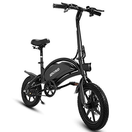 IENYRID Bicicleta eléctrica, Bicicletas eléctricas con Pedales para Adultos, Bicicleta eléctrica Plegable y de Viaje Diario de 14 Pulgadas, compatibilidad con Aplicaciones