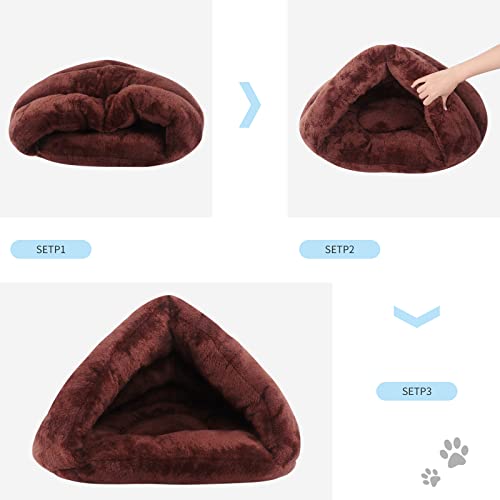 IEUUMLER Cama Perro Pequeño Saco de Dormir Casa y Sofá para Perros Gato Puppy Conejo Mascota IE119 (Coffee)