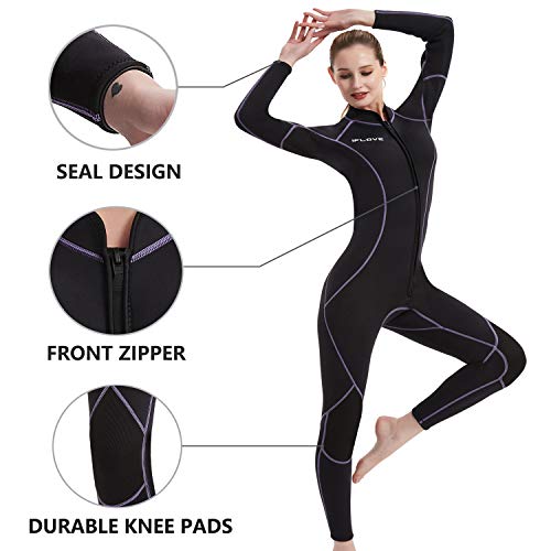 IFLOVE Women Monopiece Wetsuit 3 mm Traje de Neopreno de para Mujer, Womenga Larga, Mono Pieza, Surf, Snorkel S