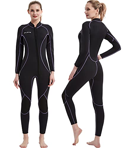 IFLOVE Women Monopiece Wetsuit 3 mm Traje de Neopreno de para Mujer, Womenga Larga, Mono Pieza, Surf, Snorkel S