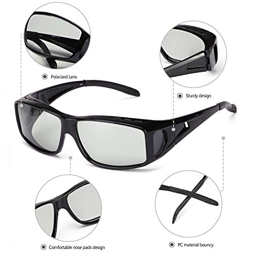 IGnaef Gafas De Sol Polarizadas Fotocromáticas Para Hombre Para Conducir Deporte Al Aire Libre con- Protección 100% UVA/UVB (Negro)