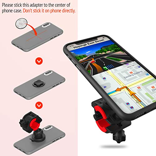 iitrust Soporte para Bicicleta/Moto, Giro de 360 Grados, Universal para Phone 7/6 Plus/6s/6/SE y Android Smartphone(Dentro de 7 Pulgadas),Color Negro