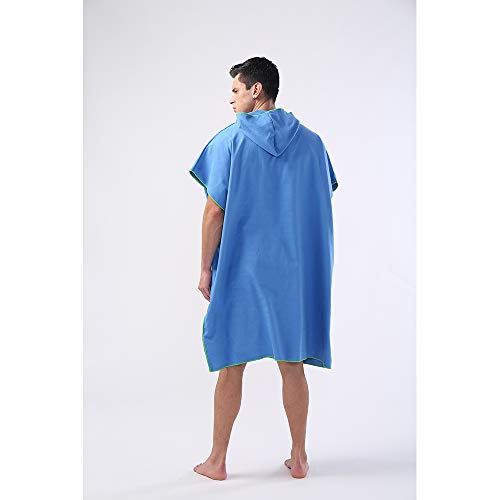 Ikaif Poncho De Toalla De Microfibra Cambiante, Adecuado para Surf, Natación, Reemplazo De Traje De Buceo, Secado Rápido Y Ligero, Talla única para Todos (Black)