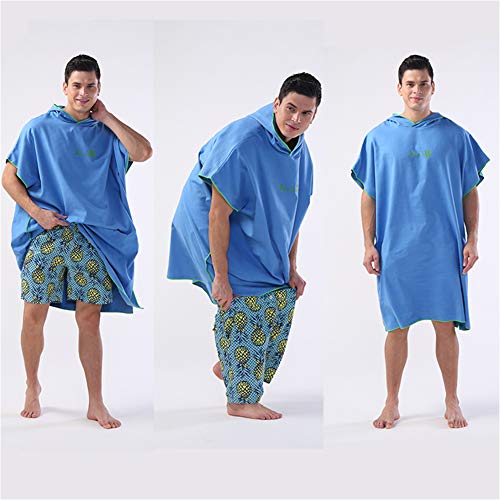 Ikaif Poncho De Toalla De Microfibra Cambiante, Adecuado para Surf, Natación, Reemplazo De Traje De Buceo, Secado Rápido Y Ligero, Talla única para Todos (Black)