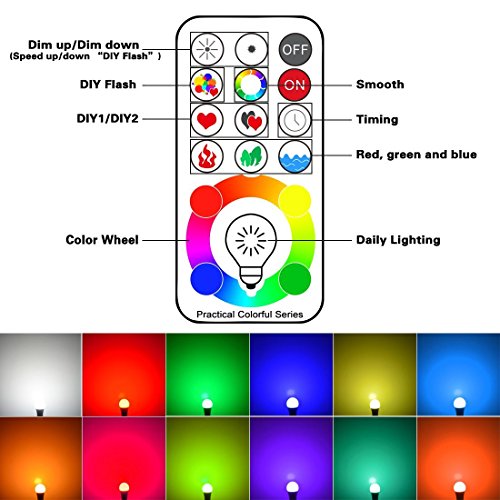 iLC Bombillas Colores RGBW LED Bombilla Cambio de Color Edison - RGB 120 de colores Regulable - 10 vatios E27- Control remoto Incluido para Casa Decoración Bar Fiesta Ambiente Ambiance Iluminación