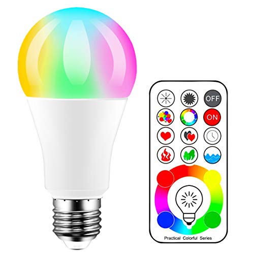 iLC Bombillas Colores RGBW LED Bombilla Cambio de Color Edison - RGB 120 de colores Regulable - 10 vatios E27- Control remoto Incluido para Casa Decoración Bar Fiesta Ambiente Ambiance Iluminación