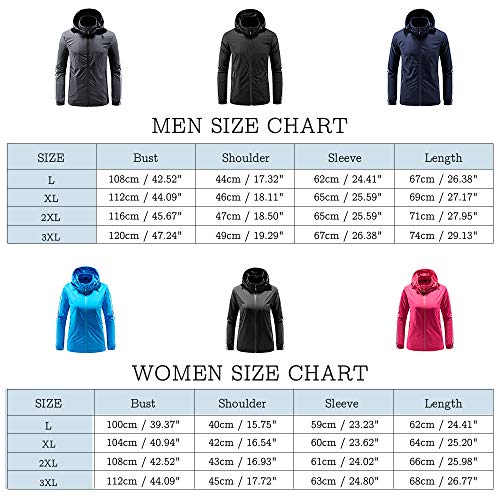 iMixCity Chaqueta cortavientos con capucha para mujeres y hombres Abrigo impermeable unisex transpirable de secado rápido al aire libre (XL, Hombres - Azul Marino)