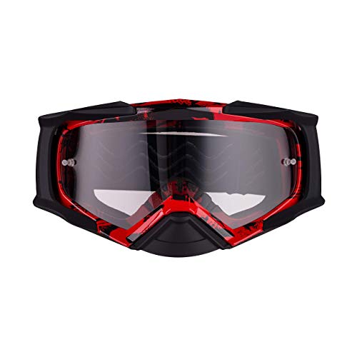 iMX Gafas DUST | Ahumado oscuro + visera transparente | Lente antivaho y antirrayas | Protección de nariz | Espuma de tres capas | Juego de dos viseras | Motocross Enduro MTB Downhill MX, talla única