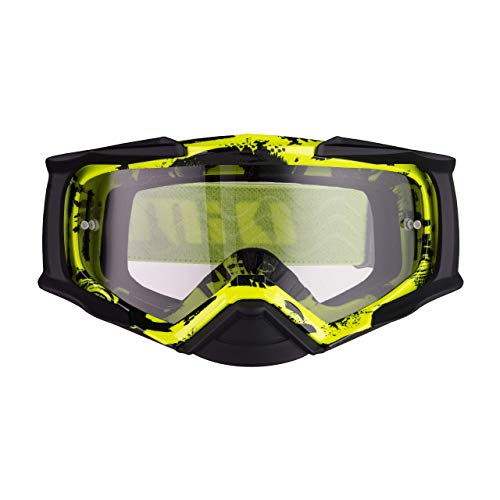 iMX Gafas DUST | Ahumado oscuro + visera transparente | Lente antivaho y antirrayas | Protección de nariz | Espuma de tres capas | Juego de dos viseras | Motocross Enduro MTB Downhill MX