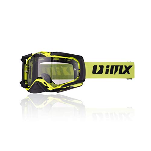 iMX Gafas DUST | Ahumado oscuro + visera transparente | Lente antivaho y antirrayas | Protección de nariz | Espuma de tres capas | Juego de dos viseras | Motocross Enduro MTB Downhill MX