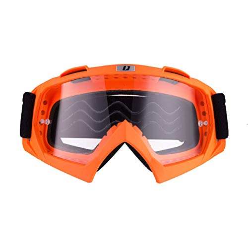 iMX Gafas Mud | Lente transparente | Correa con estampado de silicona | Espuma de tres capas | Incluye una lente | Motocross Enduro Mtb Downhill Freeride, orange matt, one size